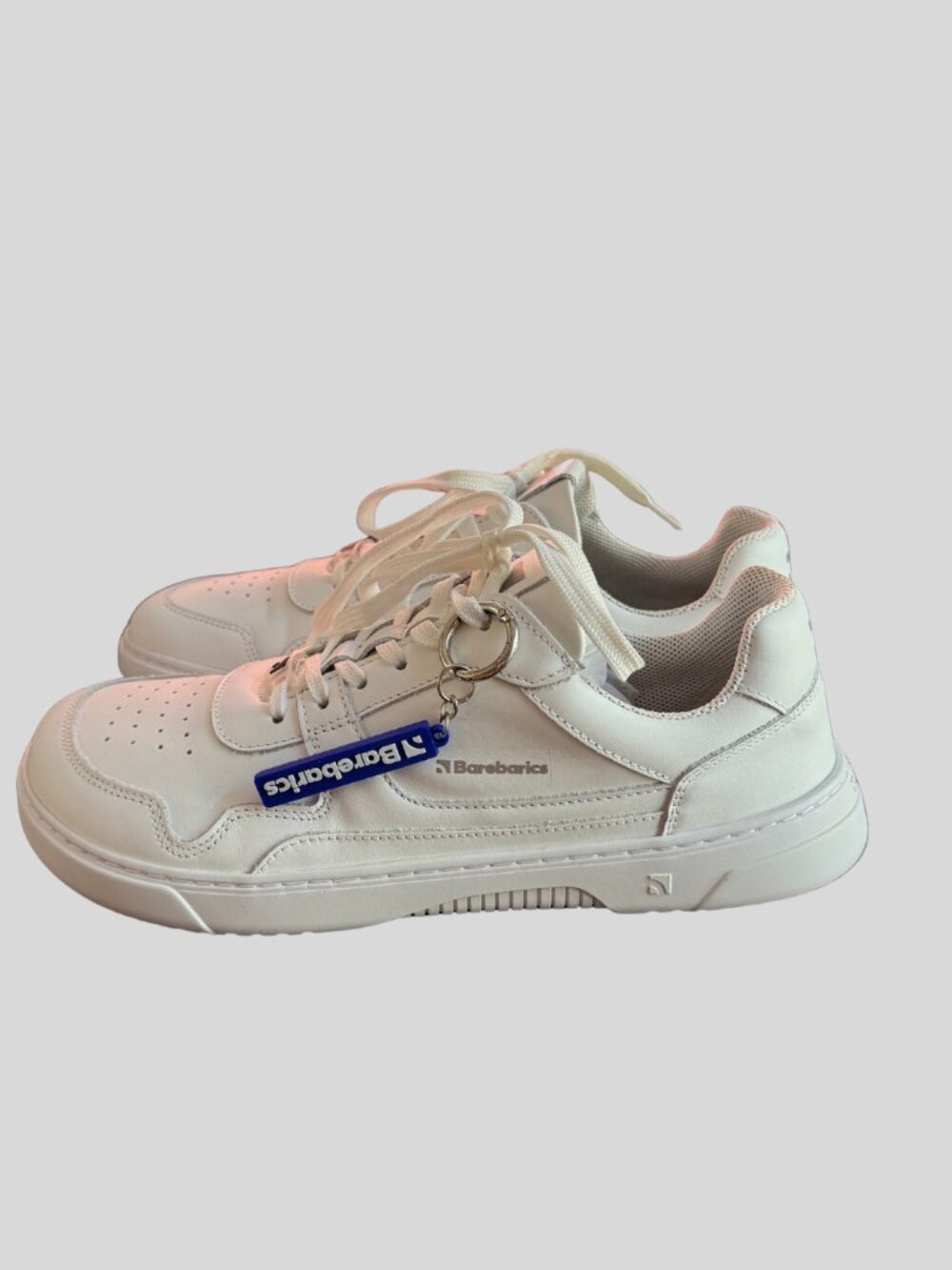 Barebarics Zing All White Leather Barefoot Minimalist Sneaker